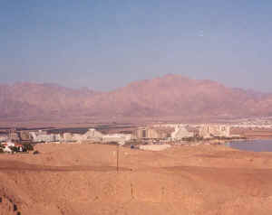 Photo of Eilat at the edge of the Red Sea.